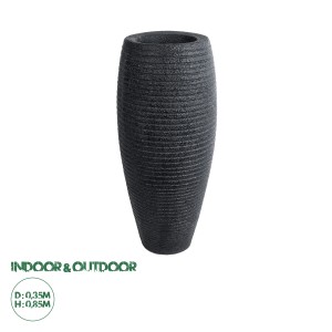 Τεχνητός Κήπος NASHVILLE  Επιδαπέδιο Πολυεστερικό Τσιμεντένιο Κασπώ Γλάστρα -  Μαύρο Φ35 x Υ85cm