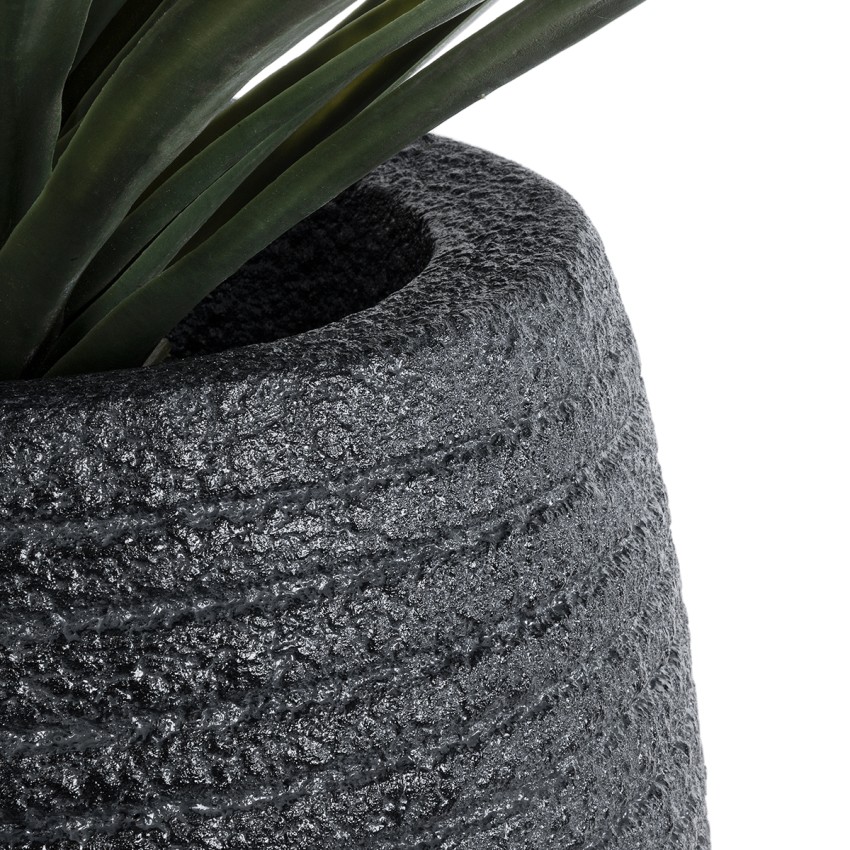 Τεχνητός Κήπος NASHVILLE  Επιδαπέδιο Πολυεστερικό Τσιμεντένιο Κασπώ Γλάστρα -  Μαύρο Φ35 x Υ85cm