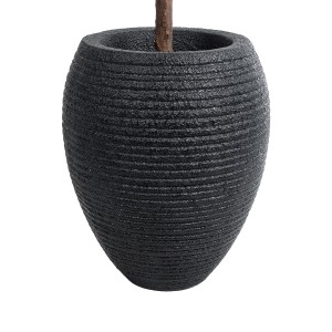 Τεχνητός Κήπος NASHVILLE  Επιδαπέδιο Πολυεστερικό Τσιμεντένιο Κασπώ Γλάστρα -  Μαύρο Φ40 x Υ50cm