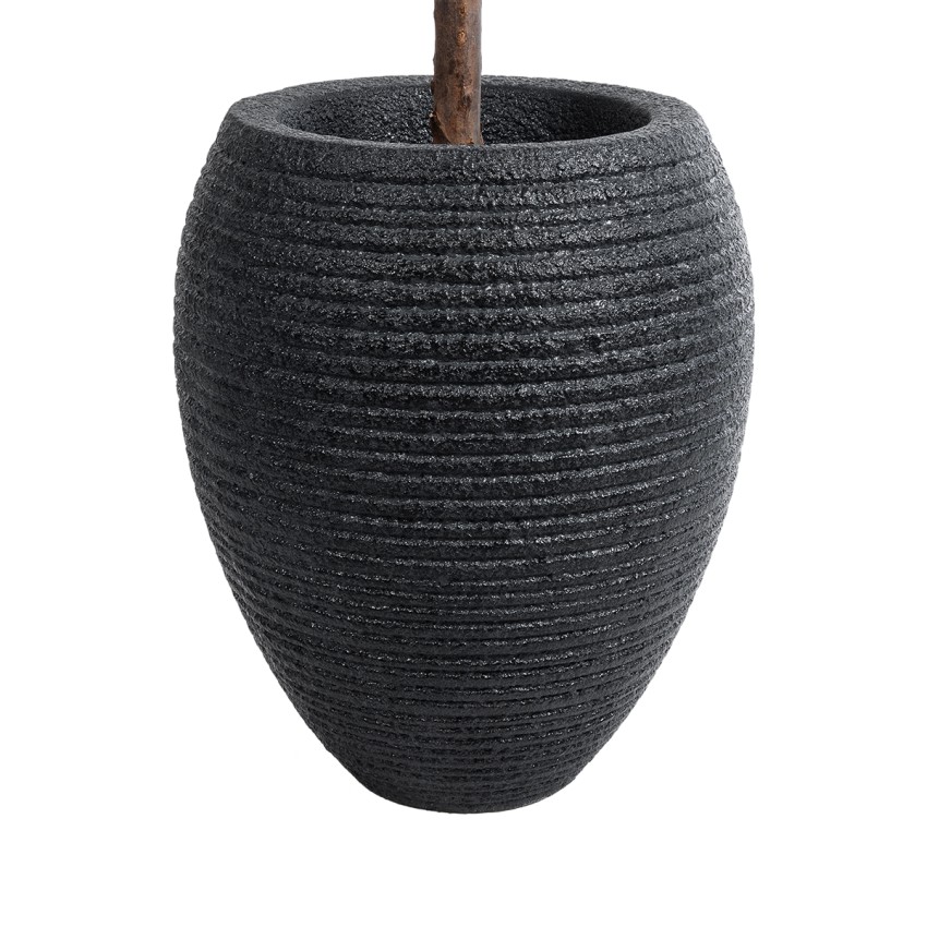 Τεχνητός Κήπος NASHVILLE  Επιδαπέδιο Πολυεστερικό Τσιμεντένιο Κασπώ Γλάστρα -  Μαύρο Φ40 x Υ50cm