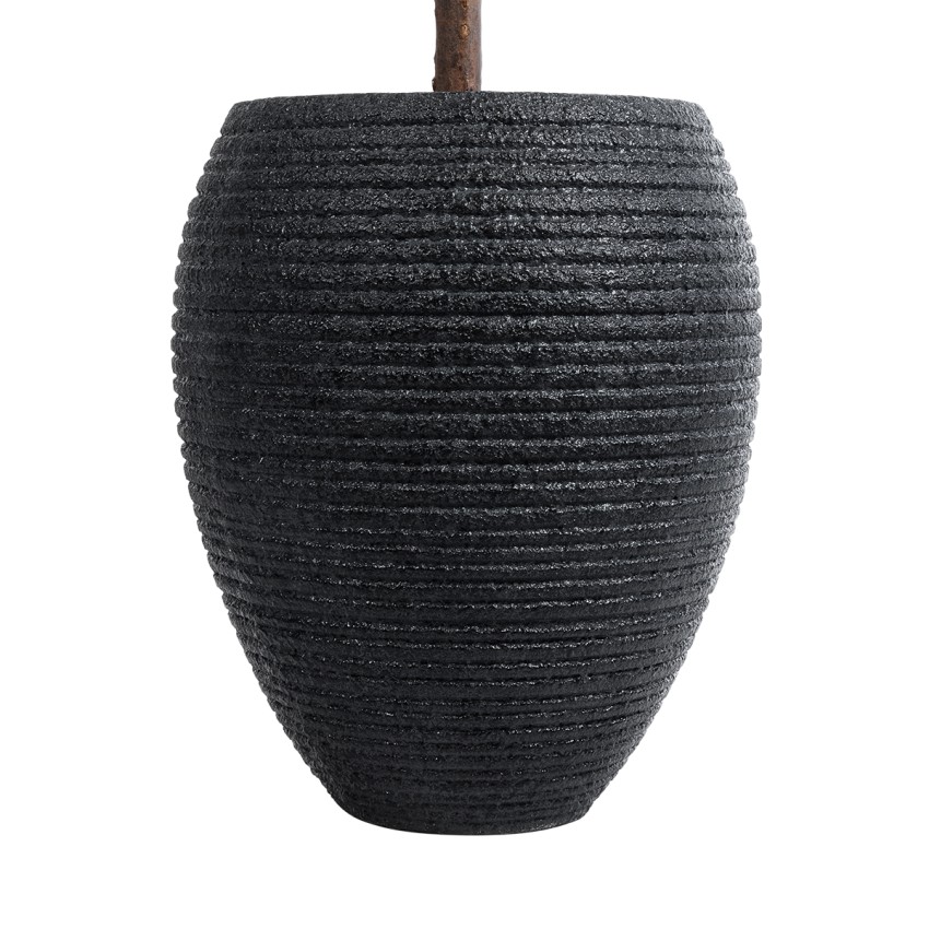 Τεχνητός Κήπος NASHVILLE  Επιδαπέδιο Πολυεστερικό Τσιμεντένιο Κασπώ Γλάστρα -  Μαύρο Φ40 x Υ50cm