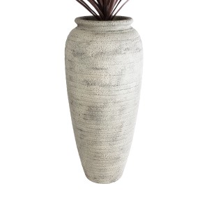 Τεχνητός Κήπος IRISH  Επιδαπέδιο Πολυεστερικό Τσιμεντένιο Κασπώ Γλάστρα -  Μπεζ με Γκρι Φ55 x Υ120cm