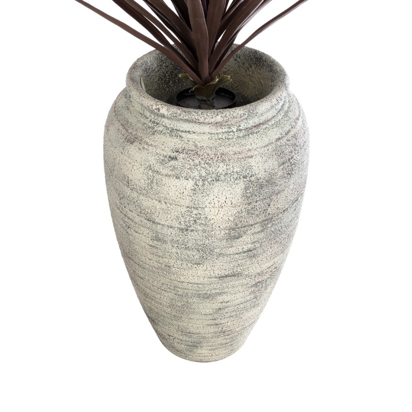 Τεχνητός Κήπος IRISH  Επιδαπέδιο Πολυεστερικό Τσιμεντένιο Κασπώ Γλάστρα -  Λευκό με Μπεζ Φ55 x Υ90cm