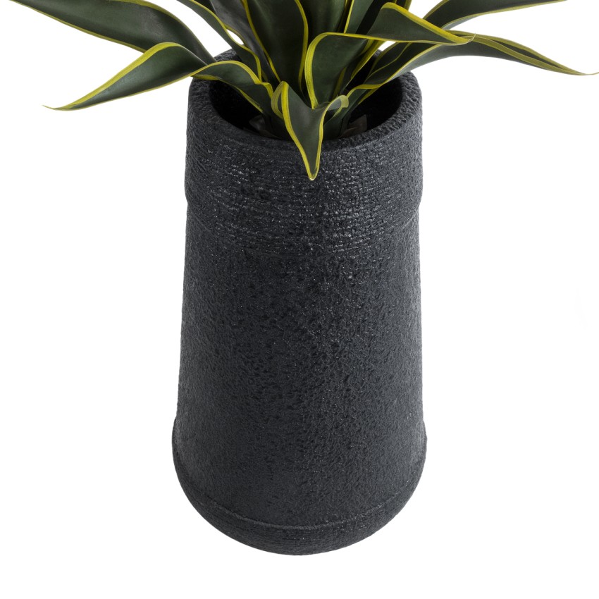 Τεχνητός Κήπος JAKLIN  Επιδαπέδιο Πολυεστερικό Τσιμεντένιο Κασπώ Γλάστρα -  Μαύρο Φ34 x Υ62cm