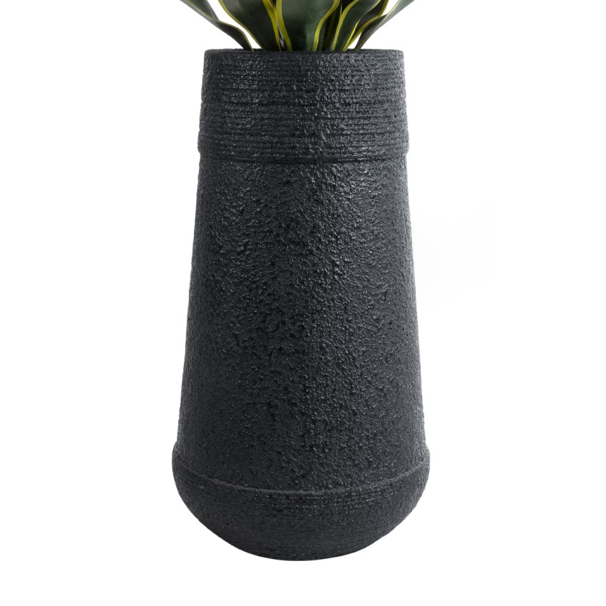 Τεχνητός Κήπος JAKLIN  Επιδαπέδιο Πολυεστερικό Τσιμεντένιο Κασπώ Γλάστρα -  Μαύρο Φ34 x Υ62cm