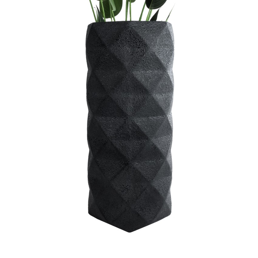 Τεχνητός Κήπος GENOVA  Επιδαπέδιο Πολυεστερικό Τσιμεντένιο Κασπώ Γλάστρα -  Μαύρο Φ40 x Υ90cm