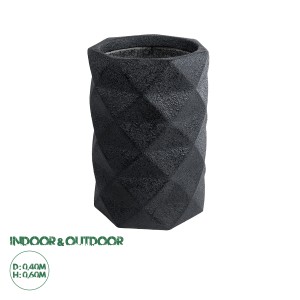 Τεχνητός Κήπος GENOVA  Επιδαπέδιο Πολυεστερικό Τσιμεντένιο Κασπώ Γλάστρα -  Μαύρο Φ40 x Υ90cm