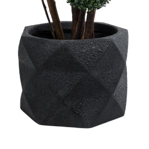 Τεχνητός Κήπος GENOVA  Επιδαπέδιο Πολυεστερικό Τσιμεντένιο Κασπώ Γλάστρα -  Μαύρο Φ40 x Υ30cm