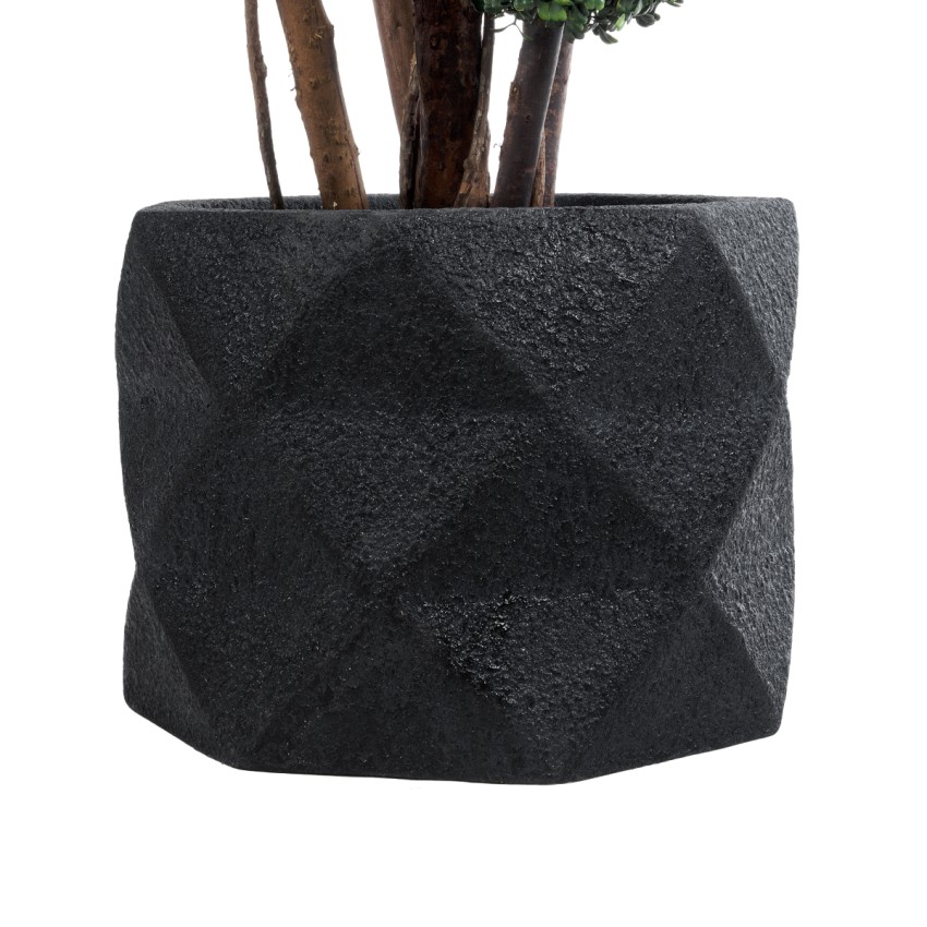 Τεχνητός Κήπος GENOVA  Επιδαπέδιο Πολυεστερικό Τσιμεντένιο Κασπώ Γλάστρα -  Μαύρο Φ40 x Υ30cm