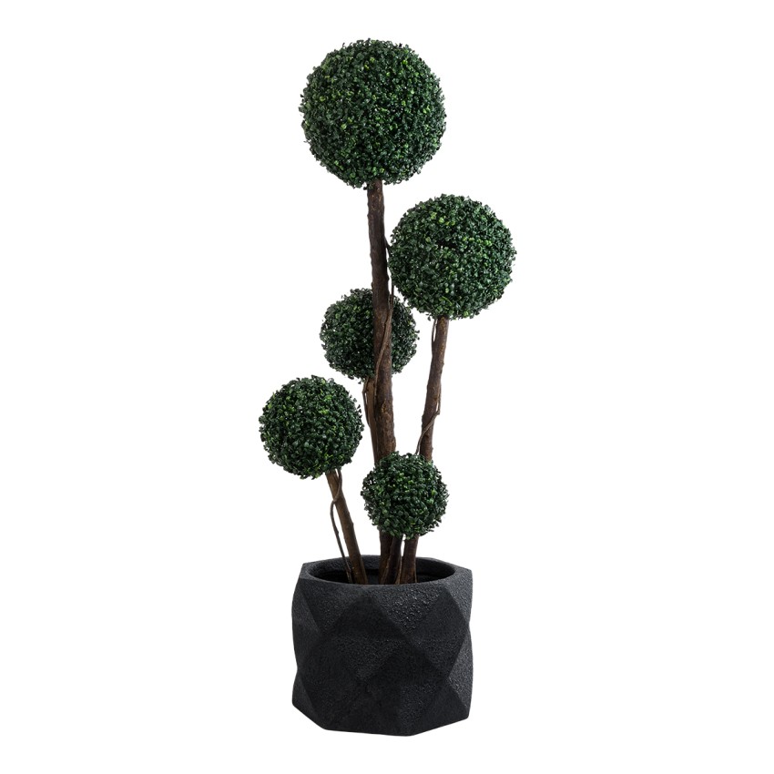 Τεχνητός Κήπος GENOVA  Επιδαπέδιο Πολυεστερικό Τσιμεντένιο Κασπώ Γλάστρα -  Μαύρο Φ40 x Υ30cm