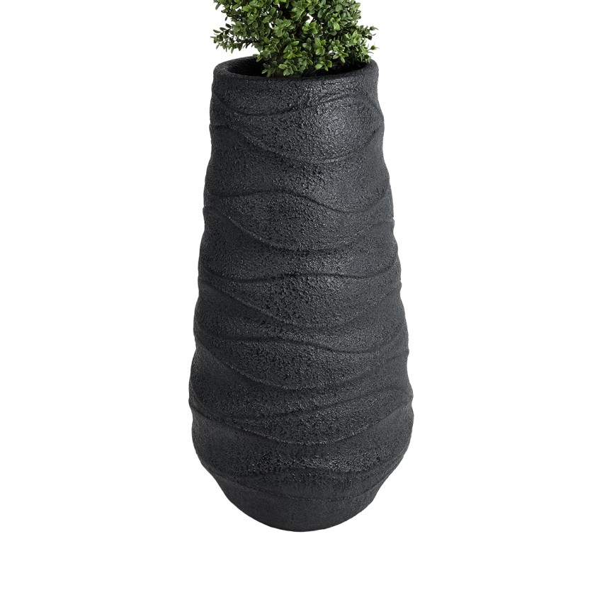 Τεχνητός Κήπος BOLOGNA  Επιδαπέδιο Πολυεστερικό Τσιμεντένιο Κασπώ Γλάστρα -  Μαύρο Φ45 x Υ90cm