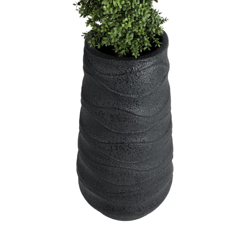 Τεχνητός Κήπος BOLOGNA  Επιδαπέδιο Πολυεστερικό Τσιμεντένιο Κασπώ Γλάστρα -  Μαύρο Φ45 x Υ90cm