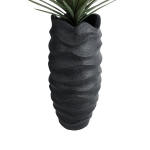 Τεχνητός Κήπος MONREALE  Επιδαπέδιο Πολυεστερικό Τσιμεντένιο Κασπώ Γλάστρα -  Μαύρο Φ50 x Υ110cm