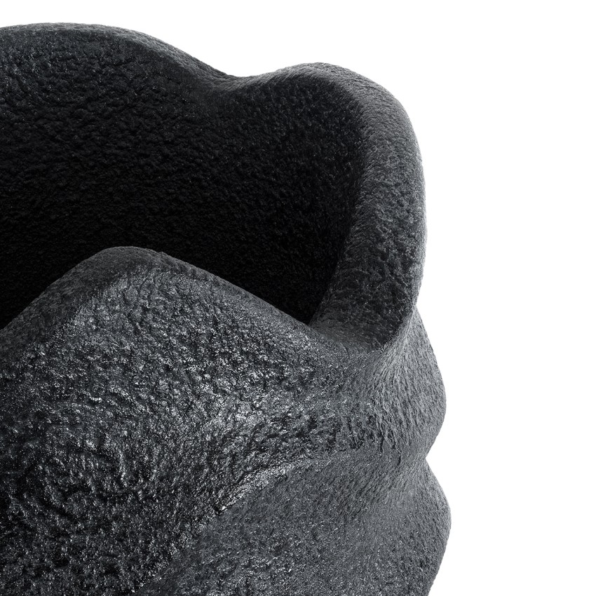 Τεχνητός Κήπος MONREALE  Επιδαπέδιο Πολυεστερικό Τσιμεντένιο Κασπώ Γλάστρα -  Μαύρο Φ50 x Υ110cm