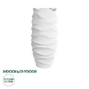 Τεχνητός Κήπος PORTOFINO  Επιδαπέδιο Πολυεστερικό Τσιμεντένιο Κασπώ Γλάστρα -  Λευκό Φ50 x Υ110cm