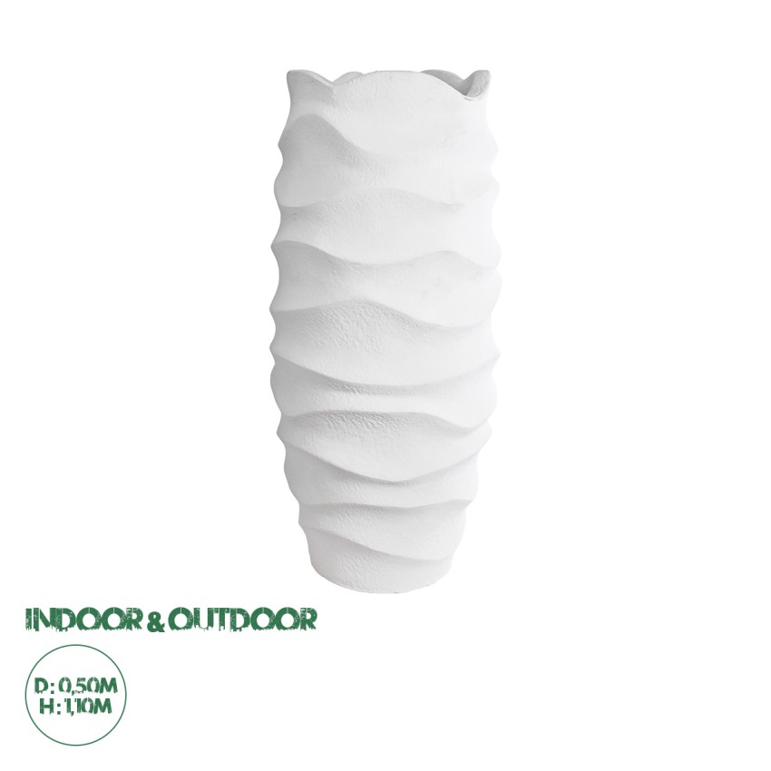 Τεχνητός Κήπος PORTOFINO  Επιδαπέδιο Πολυεστερικό Τσιμεντένιο Κασπώ Γλάστρα -  Λευκό Φ50 x Υ110cm