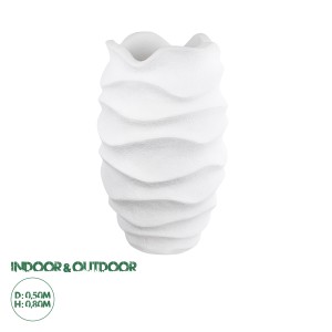 Τεχνητός Κήπος PORTOFINO  Επιδαπέδιο Πολυεστερικό Τσιμεντένιο Κασπώ Γλάστρα -  Λευκό Φ50 x Υ80cm