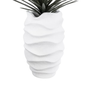 Τεχνητός Κήπος PORTOFINO  Επιδαπέδιο Πολυεστερικό Τσιμεντένιο Κασπώ Γλάστρα -  Λευκό Φ50 x Υ80cm