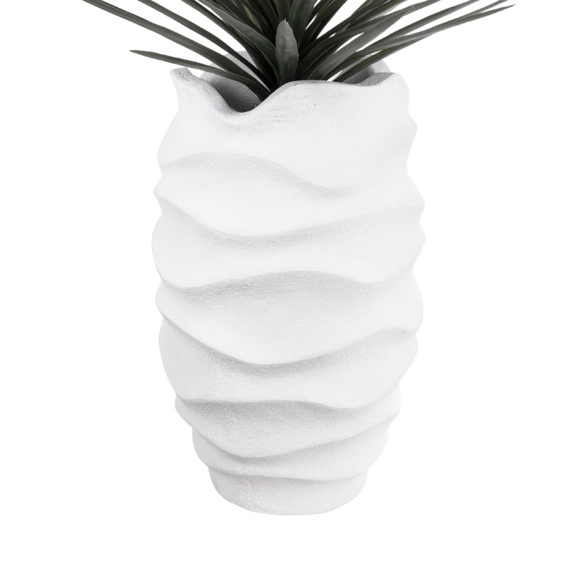 Τεχνητός Κήπος PORTOFINO  Επιδαπέδιο Πολυεστερικό Τσιμεντένιο Κασπώ Γλάστρα -  Λευκό Φ50 x Υ80cm