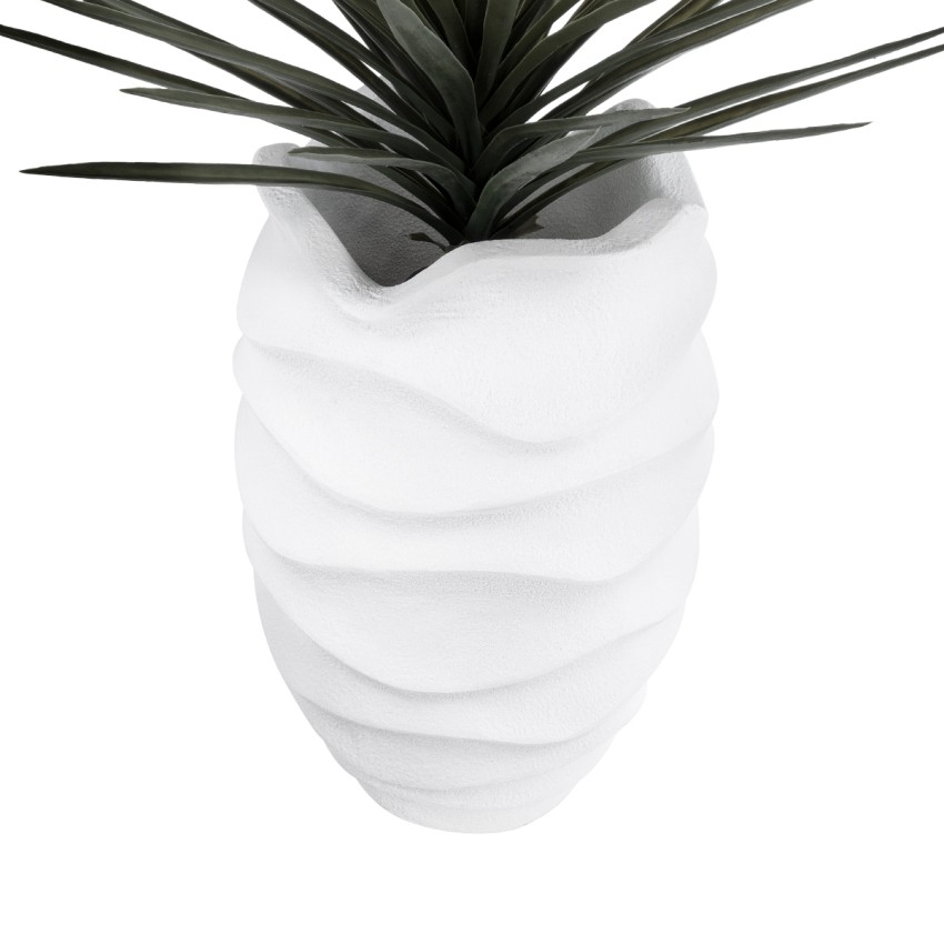 Τεχνητός Κήπος PORTOFINO  Επιδαπέδιο Πολυεστερικό Τσιμεντένιο Κασπώ Γλάστρα -  Λευκό Φ50 x Υ80cm