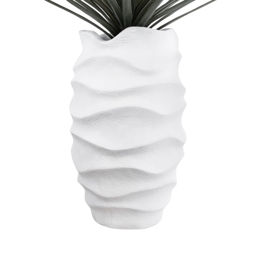 Τεχνητός Κήπος PORTOFINO  Επιδαπέδιο Πολυεστερικό Τσιμεντένιο Κασπώ Γλάστρα -  Λευκό Φ50 x Υ80cm