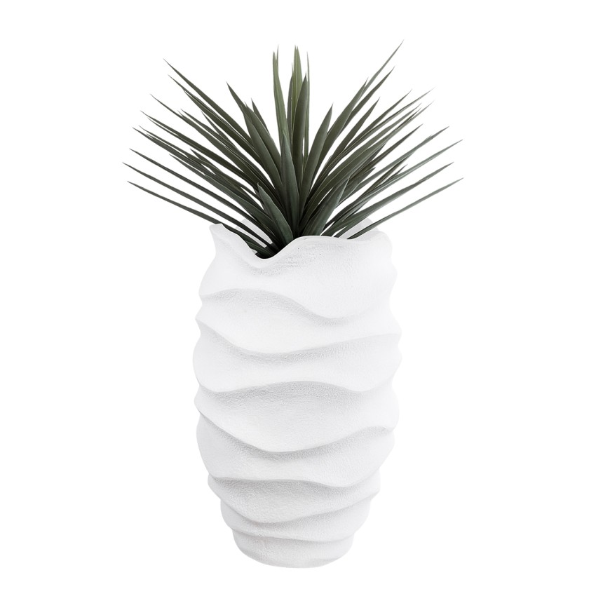 Τεχνητός Κήπος PORTOFINO  Επιδαπέδιο Πολυεστερικό Τσιμεντένιο Κασπώ Γλάστρα -  Λευκό Φ50 x Υ80cm