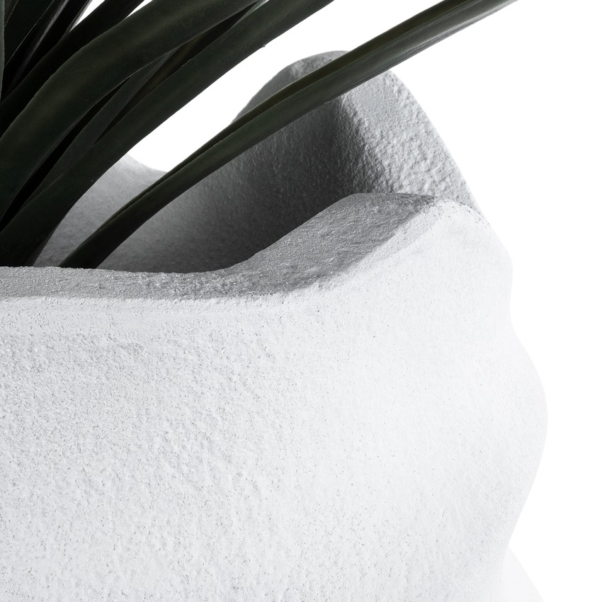 Τεχνητός Κήπος PORTOFINO  Επιδαπέδιο Πολυεστερικό Τσιμεντένιο Κασπώ Γλάστρα -  Λευκό Φ50 x Υ80cm