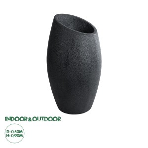 Τεχνητός Κήπος MESTRE  Επιδαπέδιο Πολυεστερικό Τσιμεντένιο Κασπώ Γλάστρα -  Μαύρο Φ50 x Υ90cm