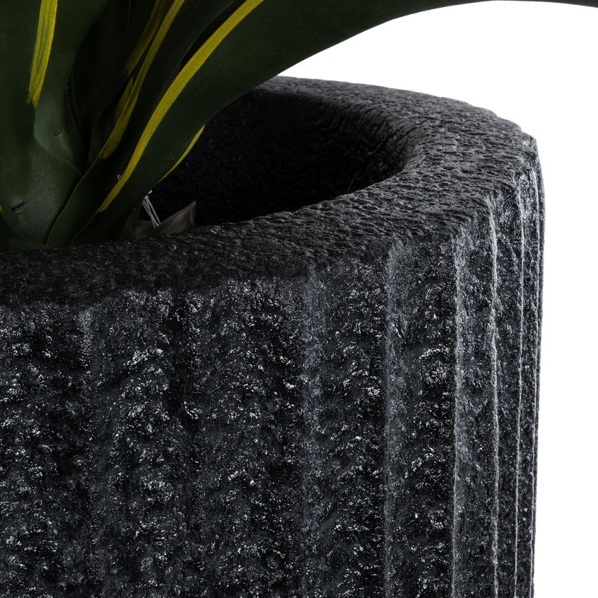 Τεχνητός Κήπος MATERA  Επιδαπέδιο Πολυεστερικό Τσιμεντένιο Κασπώ Γλάστρα -  Μαύρο Φ42 x Υ120cm