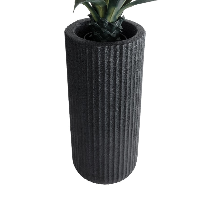 Τεχνητός Κήπος MATERA  Επιδαπέδιο Πολυεστερικό Τσιμεντένιο Κασπώ Γλάστρα -  Μαύρο Φ42 x Υ90cm