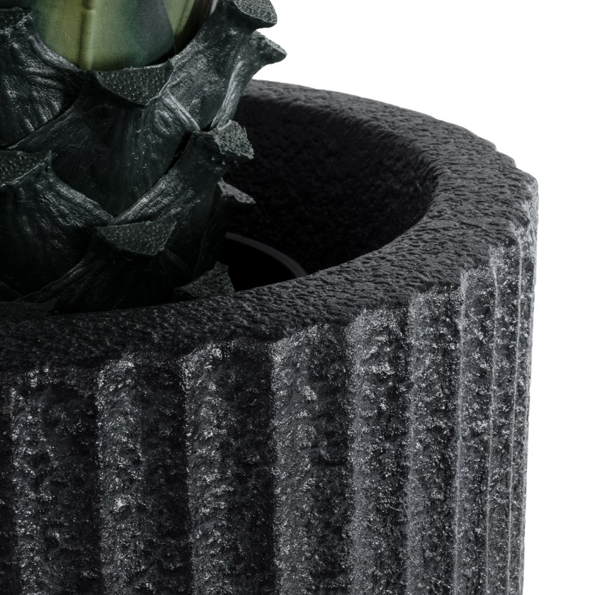 Τεχνητός Κήπος MATERA  Επιδαπέδιο Πολυεστερικό Τσιμεντένιο Κασπώ Γλάστρα -  Μαύρο Φ42 x Υ90cm