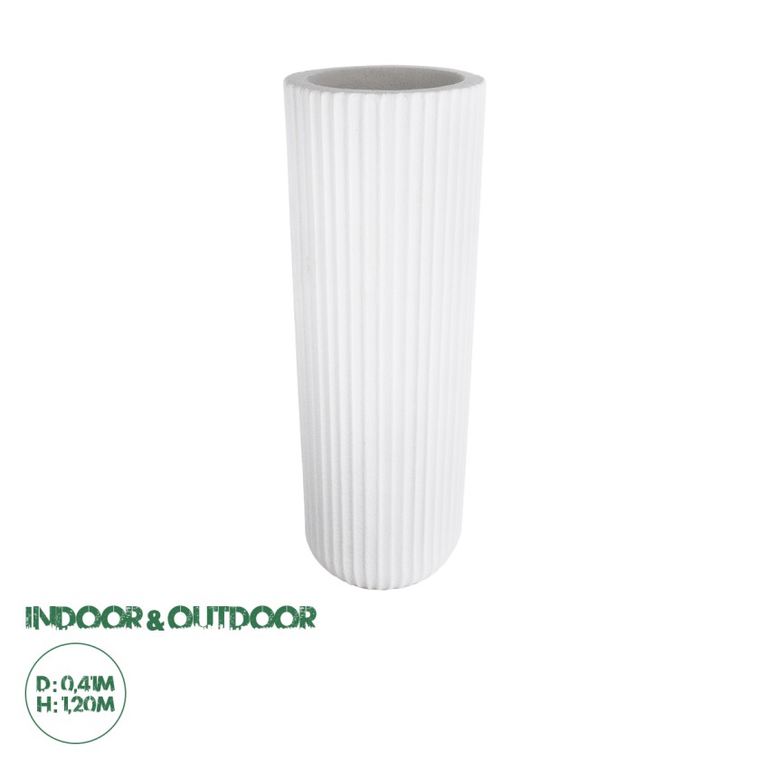 Τεχνητός Κήπος MARSALA  Επιδαπέδιο Πολυεστερικό Τσιμεντένιο Κασπώ Γλάστρα -  Λευκό Φ41 x Υ120cm