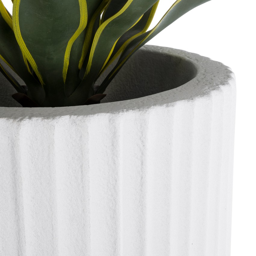 Τεχνητός Κήπος MARSALA  Επιδαπέδιο Πολυεστερικό Τσιμεντένιο Κασπώ Γλάστρα -  Λευκό Φ41 x Υ120cm