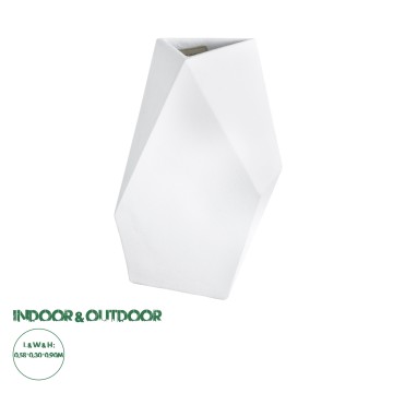 Τεχνητός Κήπος ALBEROBELLO  Επιδαπέδιο Πολυεστερικό Τσιμεντένιο Κασπώ Γλάστρα -  Λευκό Μ58 x Π30 x Υ90cm