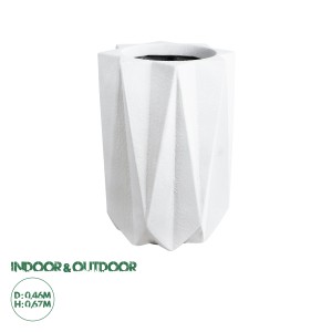 Τεχνητός Κήπος PADOVA  Επιδαπέδιο Πολυεστερικό Τσιμεντένιο Κασπώ Γλάστρα -  Λευκό Φ46 x Υ67cm