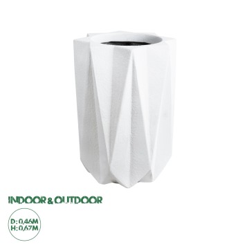 Τεχνητός Κήπος PADOVA  Επιδαπέδιο Πολυεστερικό Τσιμεντένιο Κασπώ Γλάστρα -  Λευκό Φ46 x Υ67cm