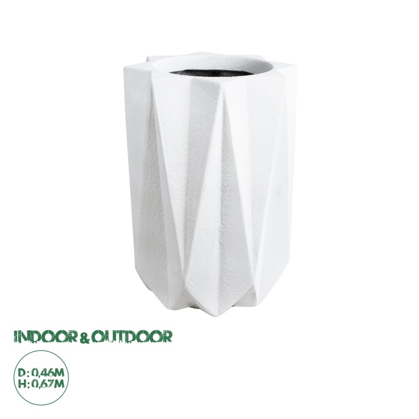 Τεχνητός Κήπος PADOVA  Επιδαπέδιο Πολυεστερικό Τσιμεντένιο Κασπώ Γλάστρα -  Λευκό Φ46 x Υ67cm