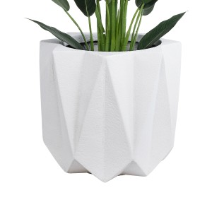 Τεχνητός Κήπος PADOVA  Επιδαπέδιο Πολυεστερικό Τσιμεντένιο Κασπώ Γλάστρα -  Λευκό Φ51 x Υ46cm