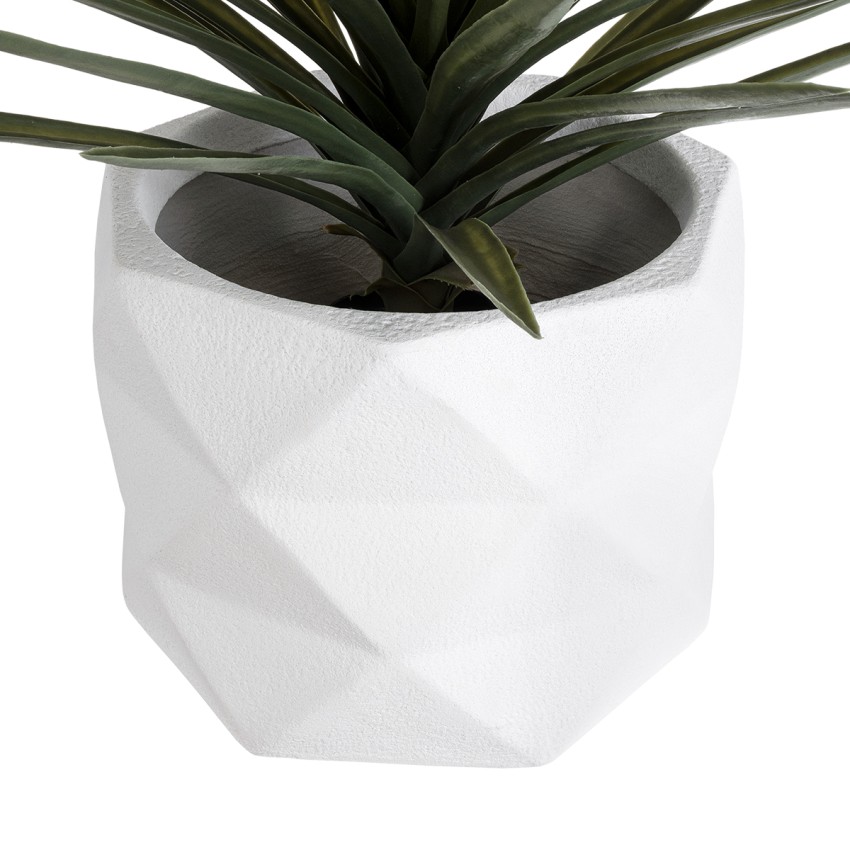 Τεχνητός Κήπος VARENNA  Επιδαπέδιο Πολυεστερικό Τσιμεντένιο Κασπώ Γλάστρα -  Λευκό Φ40 x Υ30cm