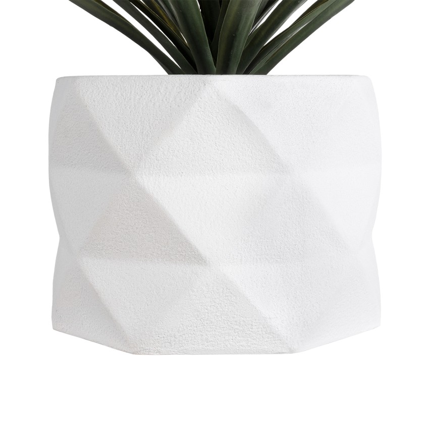 Τεχνητός Κήπος VARENNA  Επιδαπέδιο Πολυεστερικό Τσιμεντένιο Κασπώ Γλάστρα -  Λευκό Φ40 x Υ30cm