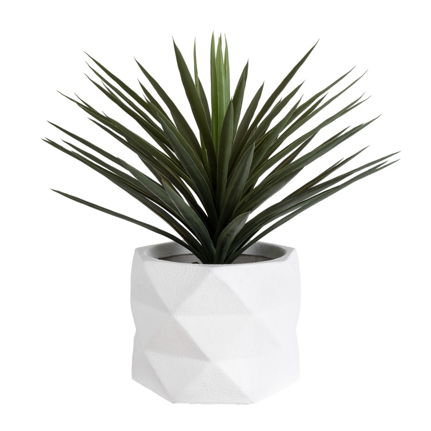 Τεχνητός Κήπος VARENNA  Επιδαπέδιο Πολυεστερικό Τσιμεντένιο Κασπώ Γλάστρα -  Λευκό Φ40 x Υ30cm