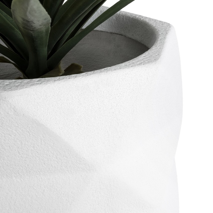 Τεχνητός Κήπος VARENNA  Επιδαπέδιο Πολυεστερικό Τσιμεντένιο Κασπώ Γλάστρα -  Λευκό Φ40 x Υ30cm