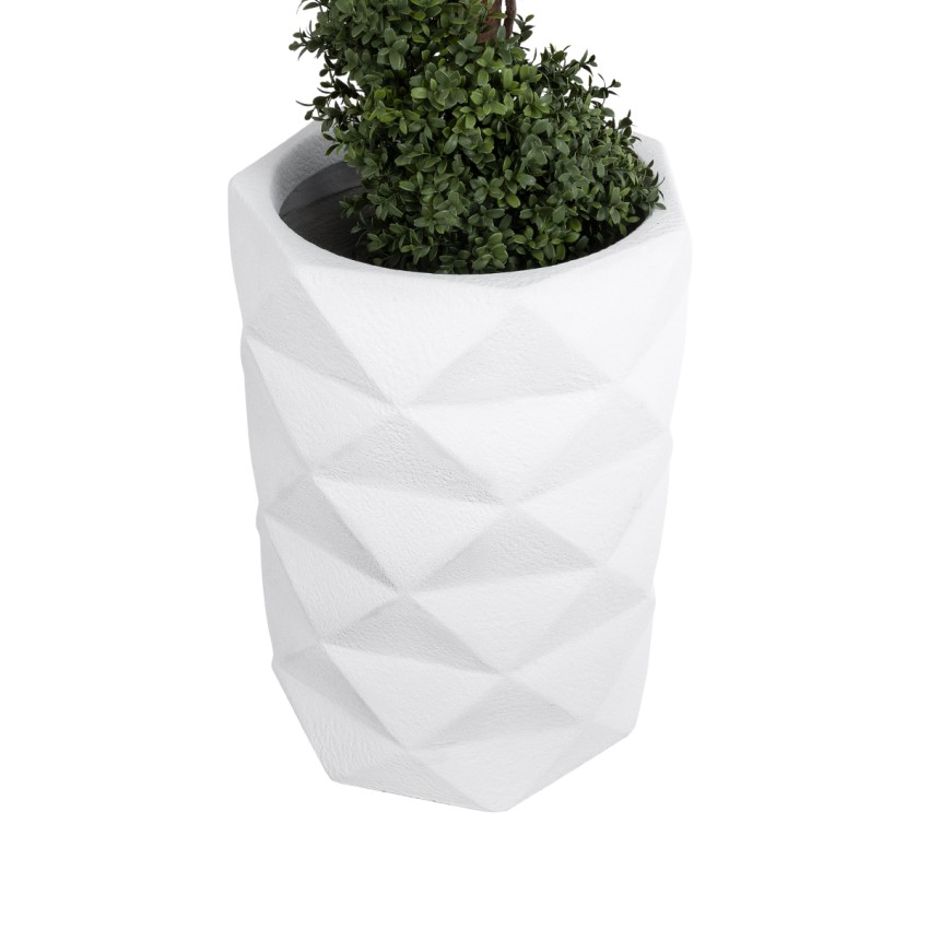 Τεχνητός Κήπος VARENNA  Επιδαπέδιο Πολυεστερικό Τσιμεντένιο Κασπώ Γλάστρα -  Λευκό Φ40 x Υ60cm