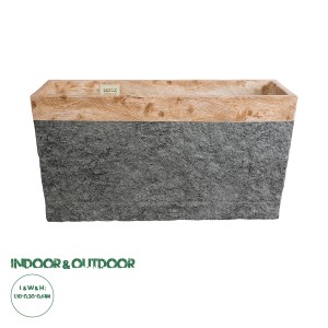 Τεχνητός Κήπος TOSCANE  Επιδαπέδιο Πολυεστερικό Τσιμεντένιο Κασπώ Γλάστρα -  Γκρι με Καφέ Μ110 x Π30 x Υ61cm