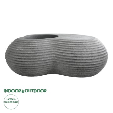 Τεχνητός Κήπος FLORENCE  Επιδαπέδιο Πολυεστερικό Τσιμεντένιο Κασπώ Γλάστρα -  Γκρι Μ130 x Π90 x Υ48cm