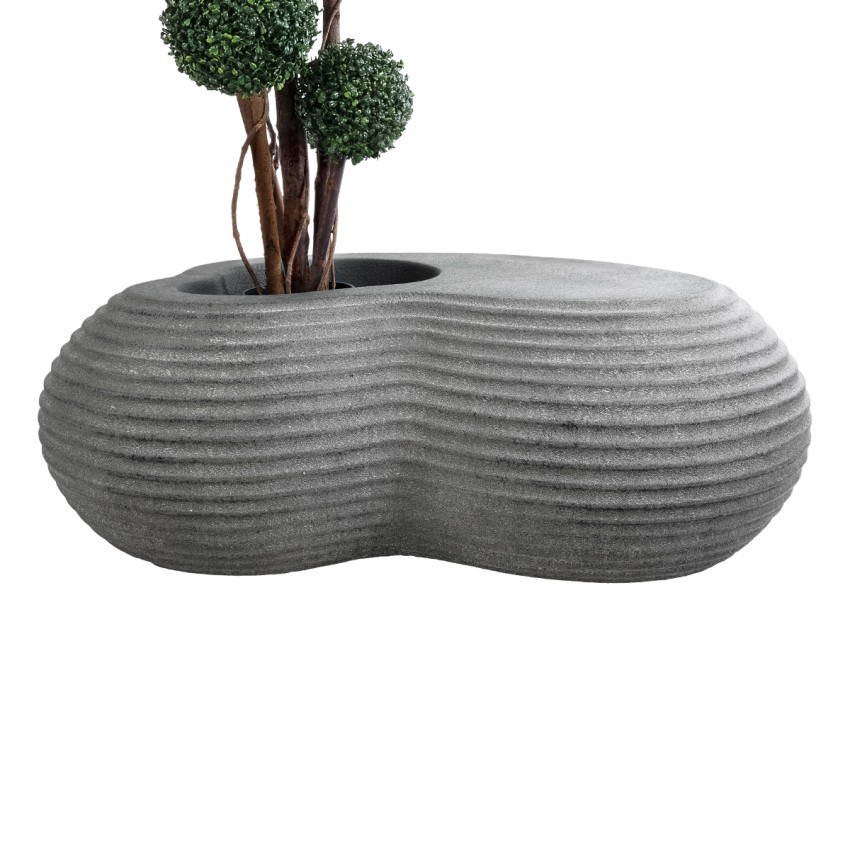 Τεχνητός Κήπος FLORENCE  Επιδαπέδιο Πολυεστερικό Τσιμεντένιο Κασπώ Γλάστρα -  Γκρι Μ130 x Π90 x Υ48cm