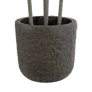 Τεχνητός Κήπος LUCCA  Επιδαπέδιο Πολυεστερικό Τσιμεντένιο Κασπώ Γλάστρα -  Καφέ Φ25 x Υ23cm