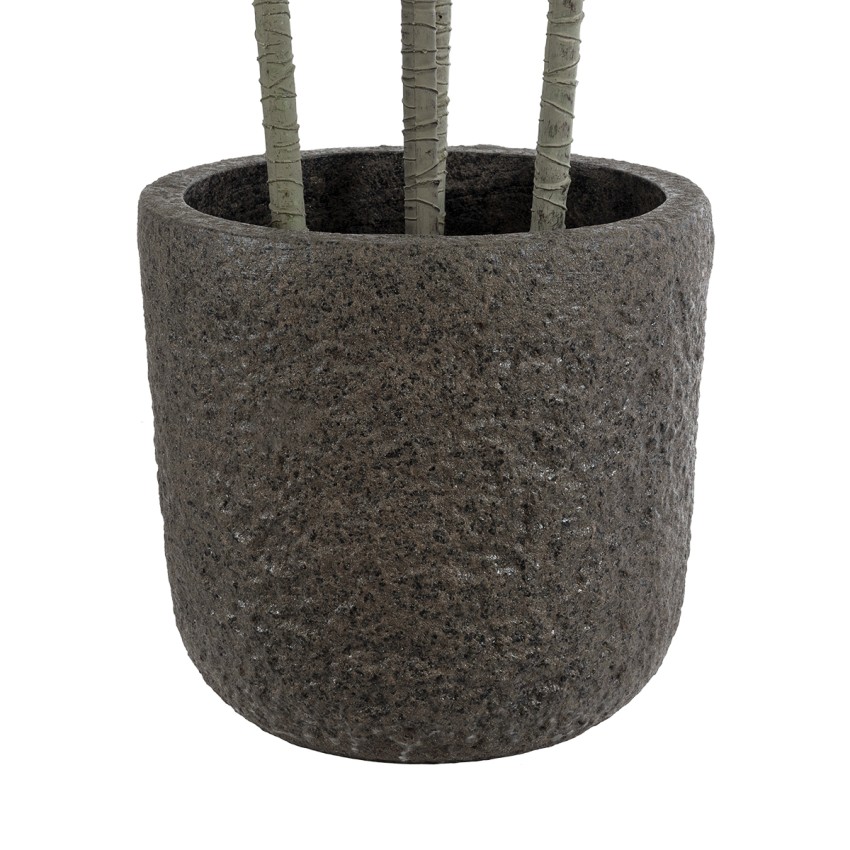 Τεχνητός Κήπος LUCCA  Επιδαπέδιο Πολυεστερικό Τσιμεντένιο Κασπώ Γλάστρα -  Καφέ Φ25 x Υ23cm