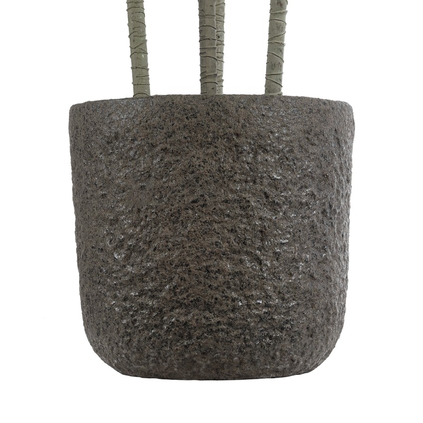 Τεχνητός Κήπος LUCCA  Επιδαπέδιο Πολυεστερικό Τσιμεντένιο Κασπώ Γλάστρα -  Καφέ Φ25 x Υ23cm