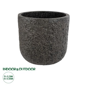 Τεχνητός Κήπος LUCCA  Επιδαπέδιο Πολυεστερικό Τσιμεντένιο Κασπώ Γλάστρα -  Καφέ Φ31 x Υ28cm